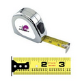 Chrome English Power Tape Measure w/Laminated or Dome Label (25'x1" Blade)